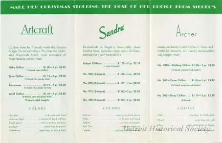 Pamphlet - Her Christmas Stocking from Siegel's