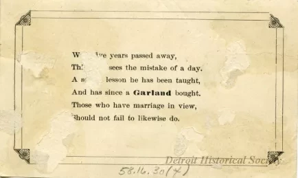 Card, Trade - Before & After Marriage: "Married Five Years"