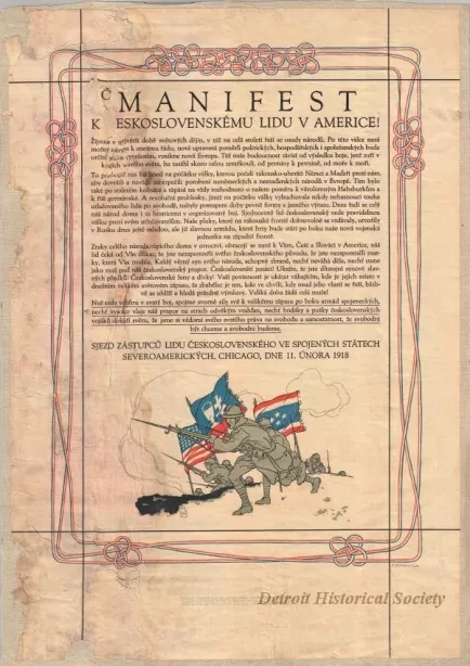 Poster - Manifest k Ceskoslovenskemu Lidu v Americe!