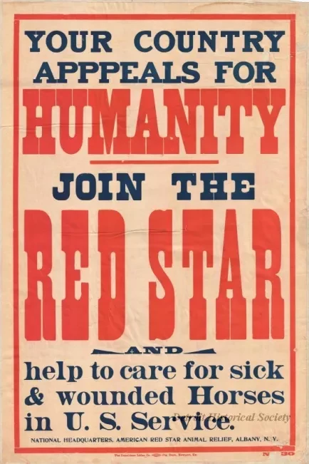 Poster - Your Country Appeals for Humanity Join the Red Star 
and help to care for sick & wounded Horses in U.S. Service