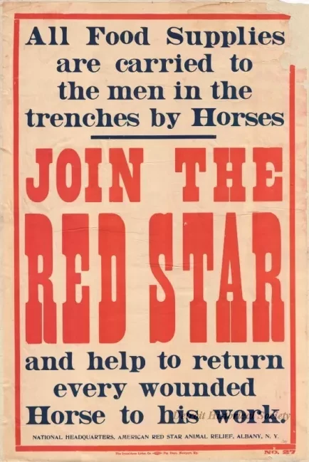 Poster - Join the Red Star 
and help to return every wounded Horse to his work