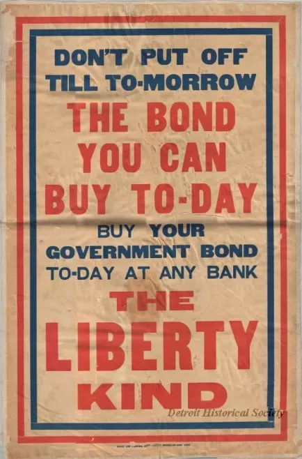 Poster - Don't Put Off Til To-morrow The Bond You Can Buy To-day