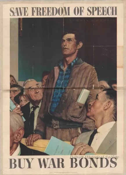 Poster - Save Freedom of Speech - Buy War Bonds