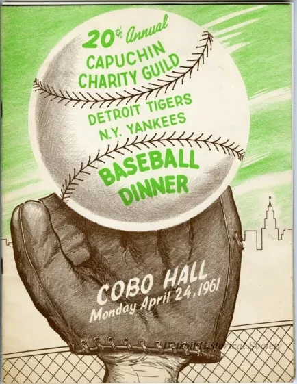 Booklet - 20th Annual Capuchin Charity Guild, Detroit Tigers, N.Y. Yankees, Baseball Dinner.