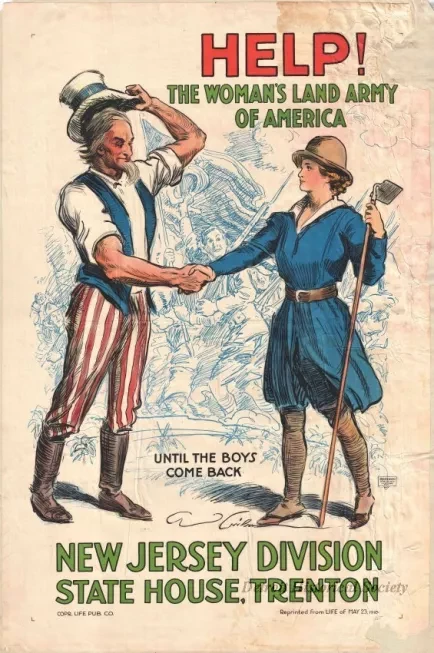 Poster - Help! 
The Woman's Land Army of America 
Until the Boys Come Back
