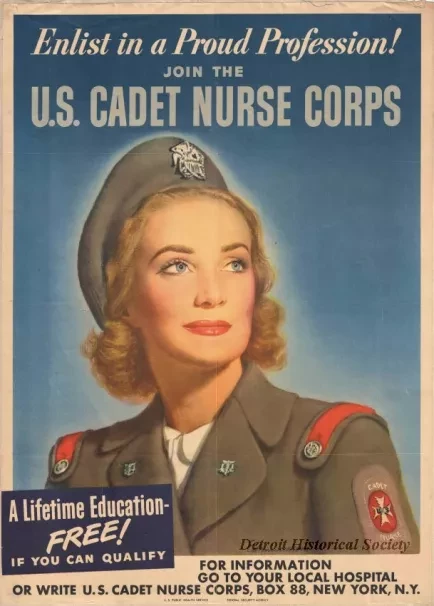 Poster - Enlist in a Proud Profession!  
Join the U.S. Cadet Nurse Corps.