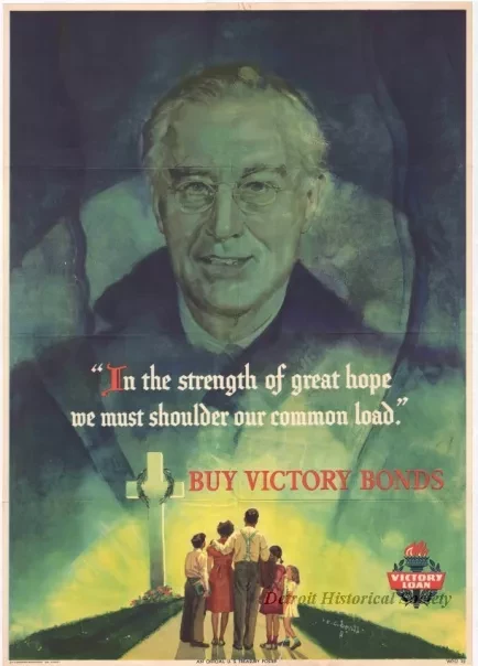 Poster - In the strength of great hope we must shoulder our common load,
Buy Victory Bonds.