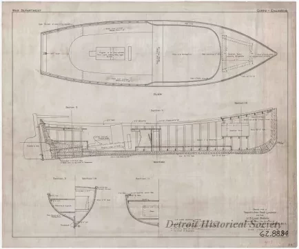 Drawing, Technical - Design for a Twenty-Two Foot Launch for the U. S. Lake Survey