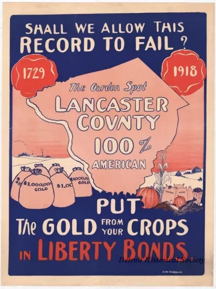Poster - Shall We Allow This Record to Fail? 1729-1918
Put the Gold from Your Crops in Liberty.