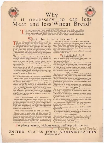 Poster - Why is it necessary to eat less Meat and less Wheat Bread?