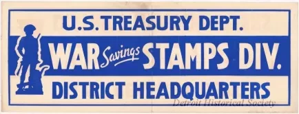 Poster - U.S. Treasury Dept., 
War Savings Stamps Div., 
District Headquarters