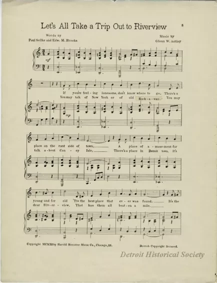 Music, Sheet - Let's All Take A Trip Out To Riverview