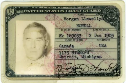 Card, Identification - U. S. Merchant Mariner's Document