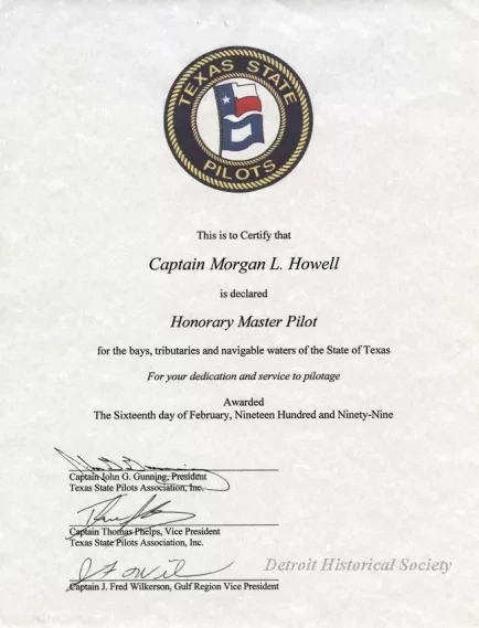 Certificate, Achievement - Texas State Pilots