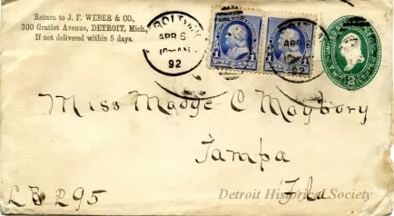 Envelope - J. F. Weber & Co.