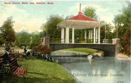 Postcard - Band Stand, Belle Isle, Detroit, Mich.