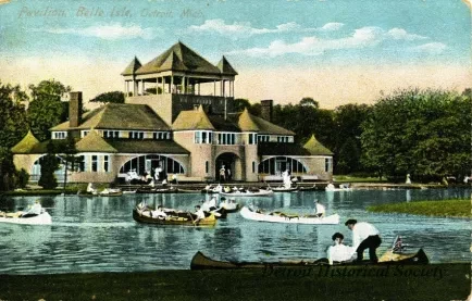 Postcard - Pavilion, Belle Isle, Detroit, Mich.