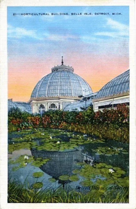 Postcard - 21--Horticultural Building, Belle Isle, Detroit, Mich.