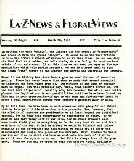 Newsletter - La-Z-News & Floral Views