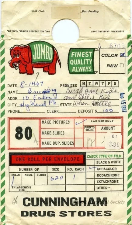 Envelope, Shipping - Cunningham Drug Stores