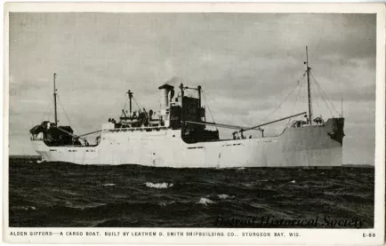 Postcard - ALDEN GIFFORD --A Cargo Boat. Built by Leathem D. Smith Shipbuilding Co., Sturgeon Bay, Wis.
