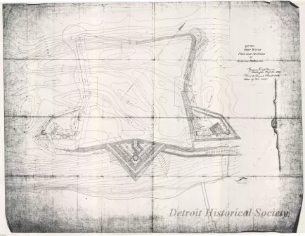 Drawing, Technical - No. XII, 
Fort Wayne, 
Plan and Section of Exterior Batteries