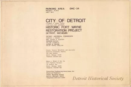 Blueprint - Parking Area DHS-34,
Historic Fort Wayne Restoration Project, Detroit, Michigan