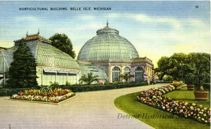 Postcard - Horticultural Building, Belle Isle, Michigan