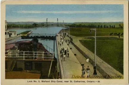 Postcard - Lock No. 3, Welland Ship Canal, near St. Catharines, Ontario.