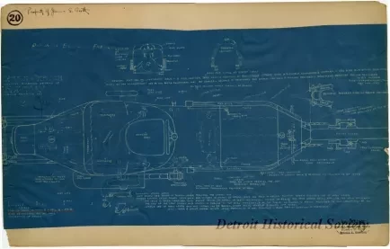Blueprint - Rough Sketch Showing Numerous Details of "Bi-Autogo" 
Design Patented 1911