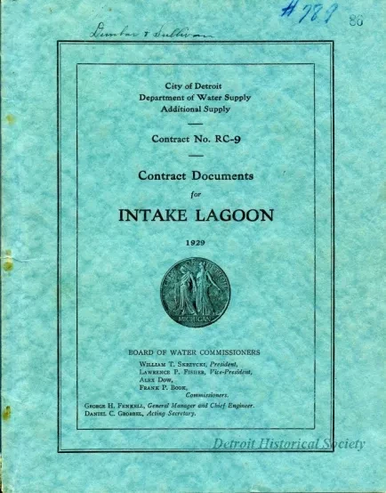 Contract - Contract No. RC-9, 
Contract Documents for Intake Lagoon, 1929