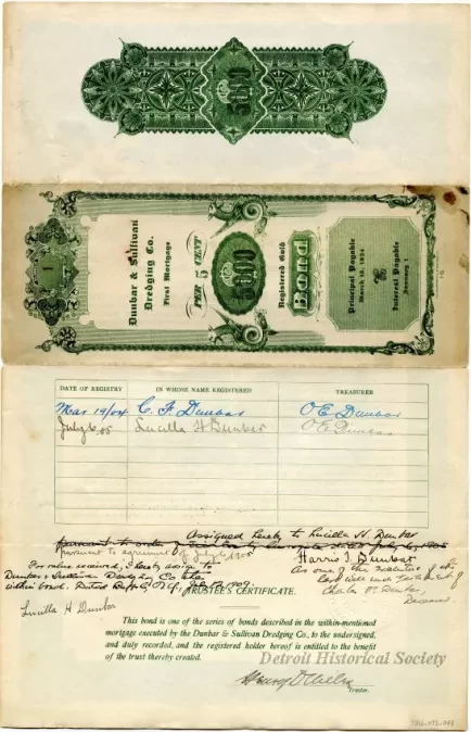 Bond - Dunbar & Sullivan Dredging Co. 
First Mortgage Registered Gold Bond