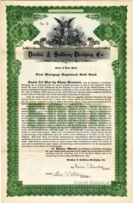 Bond - Dunbar & Sullivan Dredging Co. 
First Mortgage Registered Gold Bond