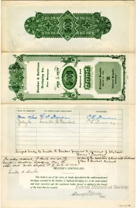 Bond - Dunbar & Sullivan Dredging Co. 
First Mortgage Registered Gold Bond