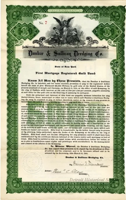 Bond - Dunbar & Sullivan Dredging Co. 
First Mortgage Registered Gold Bond
