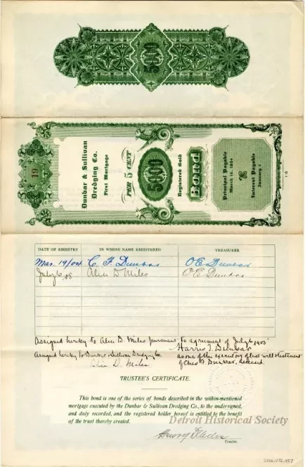 Bond - Dunbar & Sullivan Dredging Co. 
First Mortgage Registered Gold Bond