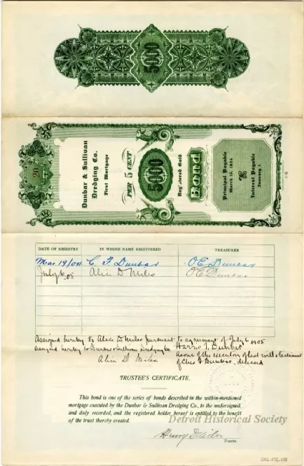 Bond - Dunbar & Sullivan Dredging Co. 
First Mortgage Registered Gold Bond