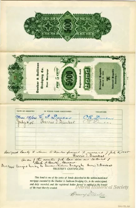 Bond - Dunbar & Sullivan Dredging Co. 
First Mortgage Registered Gold Bond