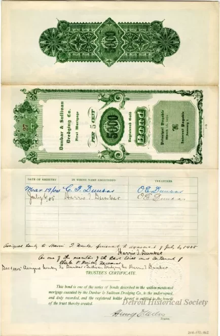 Bond - Dunbar & Sullivan Dredging Co. 
First Mortgage Registered Gold Bond