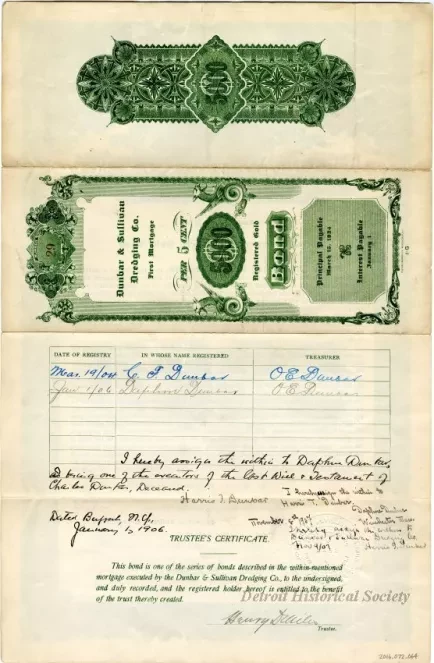 Bond - Dunbar & Sullivan Dredging Co. 
First Mortgage Registered Gold Bond