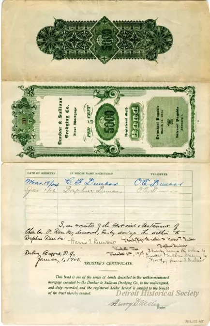 Bond - Dunbar & Sullivan Dredging Co. 
First Mortgage Registered Gold Bond