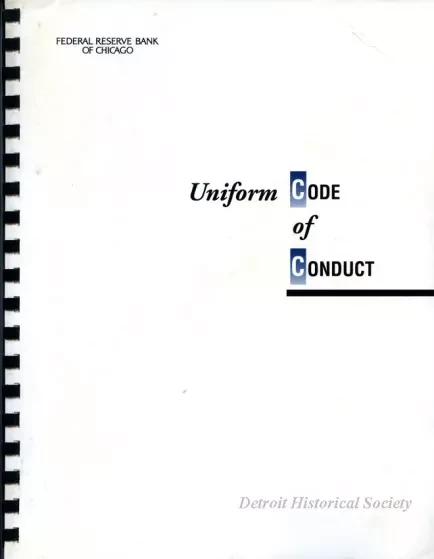 Booklet - Federal Reserve Bank of Chicago
Uniform Code of Conduct