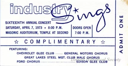 Ticket, Admission - Industry Sings, Sixteenth Annual Concert