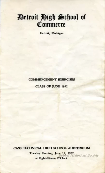 Program - Detroit High School of Commerce
Commencement Exercises