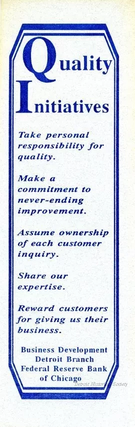 Bookmark - Business Development,
Federal Reserve Bank of Chicago
Detroit Branch