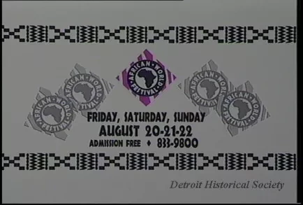 U-Matic - African World Festival - PSA
30 secs
1:50 (in to tape)