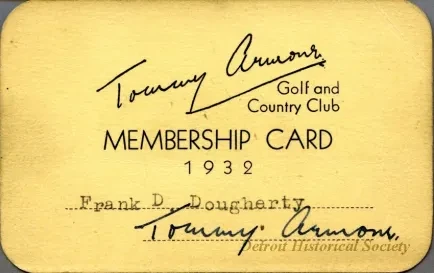 Card, Membership - Tommy Armour Golf and Country Club