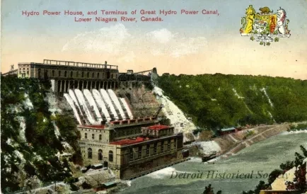 Postcard - Hydro Power House and Terminus of Great Hydro Power Canal, 
Lower Niagara River, Canada