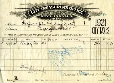 Bill, Tax - City Treasurer's Office