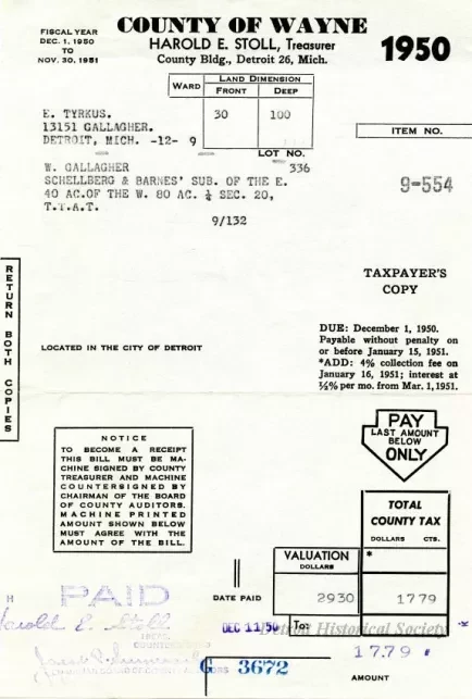 Bill, Tax - County of Wayne